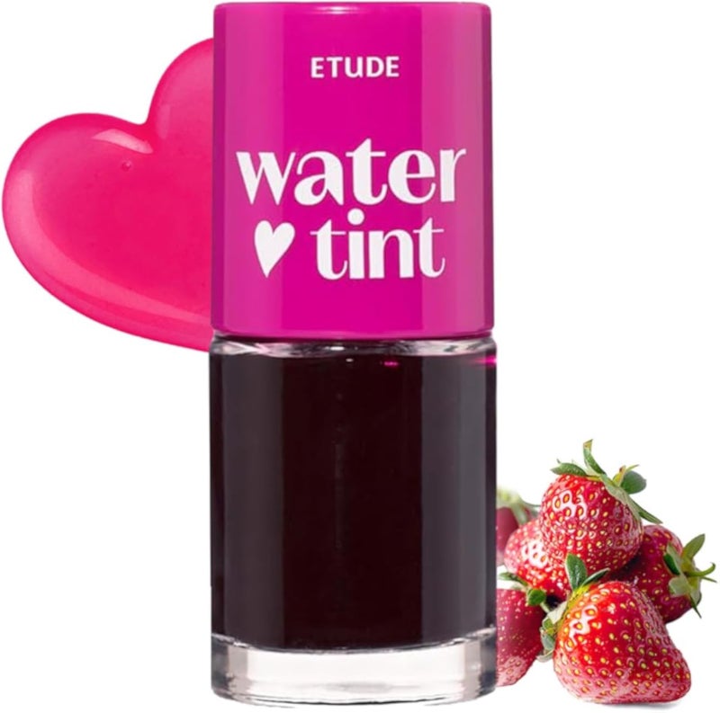 Etude House Dear Darling Water Tint Strawberry Ade (21AD) Bright Vivid Color Lip Tint with Moisturizing Pomegranate & Grapefruit Extract