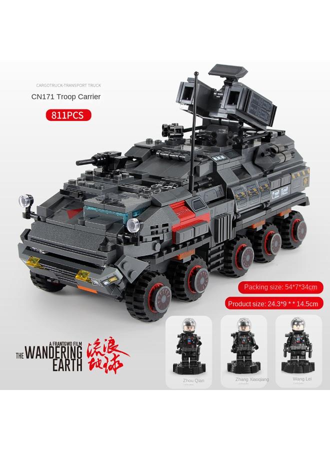 Bluejw Senbao Building Blocks Wandering Earth Box-type Carrier Truck Small Particle Manual Assembled Building Blocks Toy Boy - Image 1