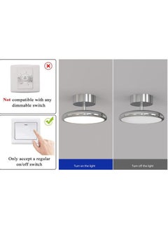 Ganeed LED Ceiling Light,20cm Dimmable Semi Flush Mount Ceiling Lamp,Modern Disc Silver Pendant Light,3000-6500K 15W Small Light Fixture Ceiling for Kitchen,Hallway,Foryer,Bedroom,Dining Room,Garage  - Image 4
