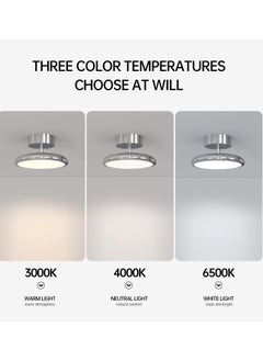 Ganeed LED Ceiling Light,20cm Dimmable Semi Flush Mount Ceiling Lamp,Modern Disc Silver Pendant Light,3000-6500K 15W Small Light Fixture Ceiling for Kitchen,Hallway,Foryer,Bedroom,Dining Room,Garage  - Image 5