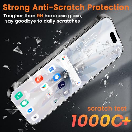 Lesakit 4 Pack Privacy Screen Protector for iPhone 17 6.3-Inch with 4 Pack Camera Lens Protector, Anti Spy Tempered Glass Film 9H Hardness Bubble Free Case Friendly - Image 4
