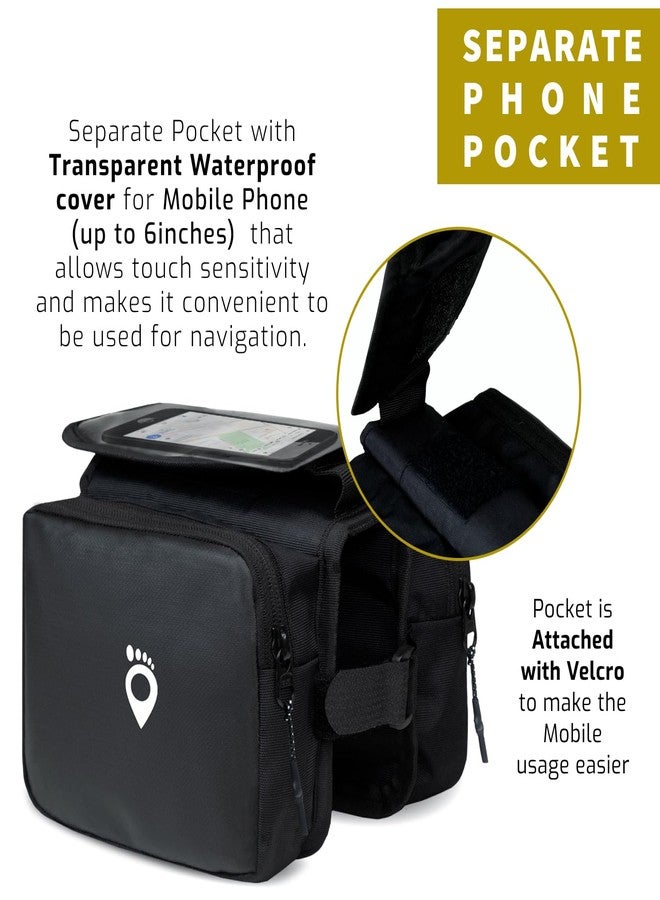 TRAVALATE® Polyester Bicycle Double Sided Front Frame Handlebar Bag - Top Tube Cycle Bag for up to 7 inch Phones (Black) - Image 5