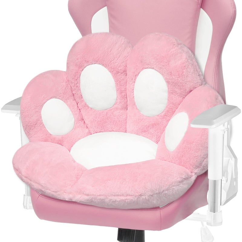 ELFJOY Cat Paw Cushion Comfy Plush Chair Cushions for Office Computer Gaming Chairs Soft Cute Floor Pillow for Dining Room Bedroom Decor 236 x 276 Pink