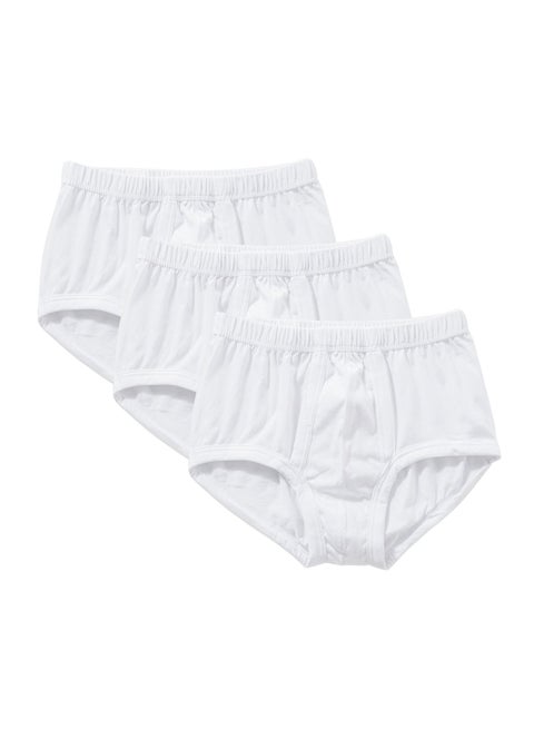 Embrator Pack of 3 Men's 100% Cotton White Briefs Underwear