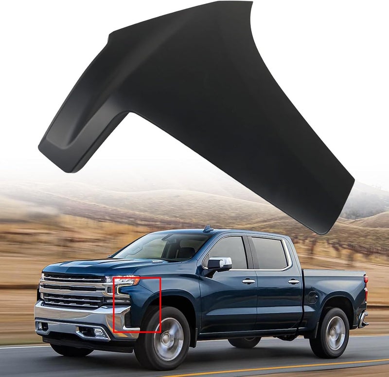 SEBLAFF Left Side Black Front Bumper End Cap Extension for 2019-2022 Silverado 1500 - Image 2
