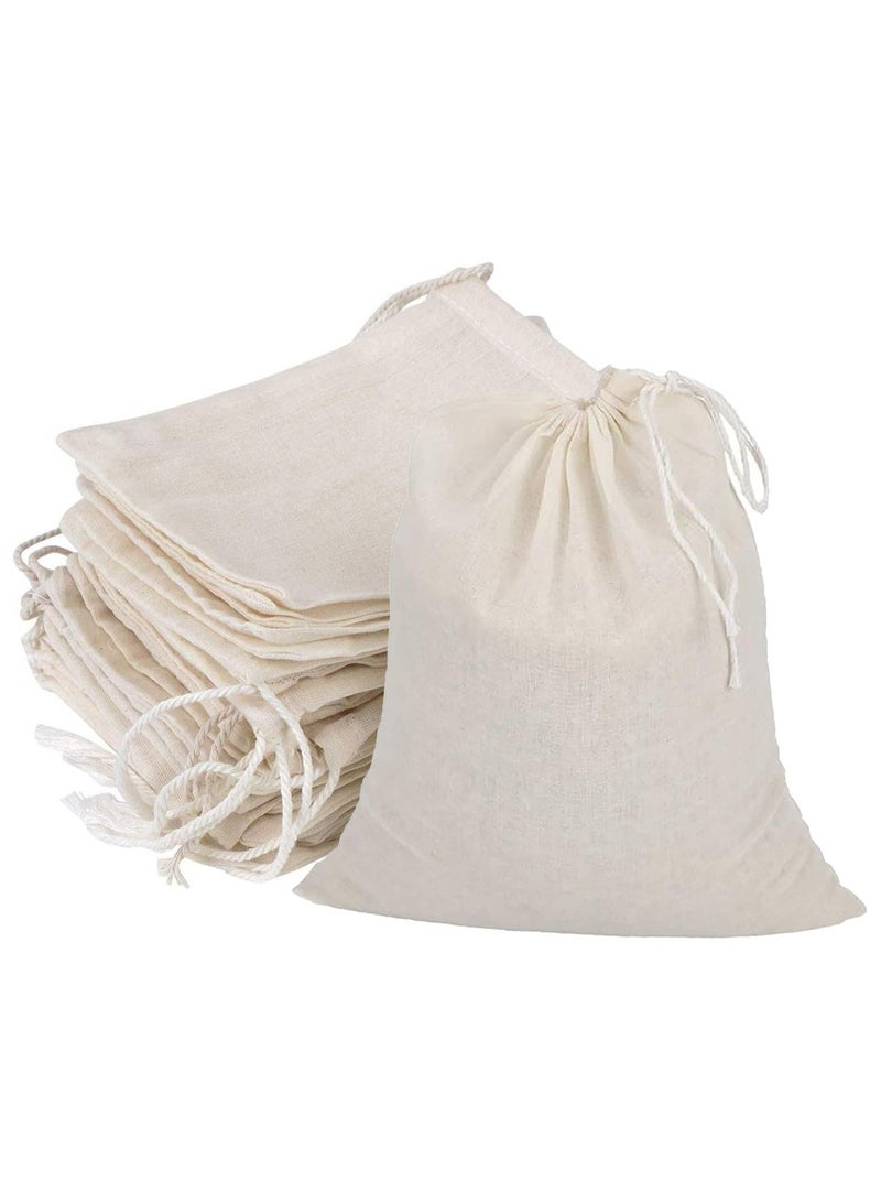 أوزيغالور 12 عبوة أكياس قطنية قابلة لإعادة الاستخدام - 20 × 25 سم، قابلة للغسل والتحلل الحيوي - Image 1