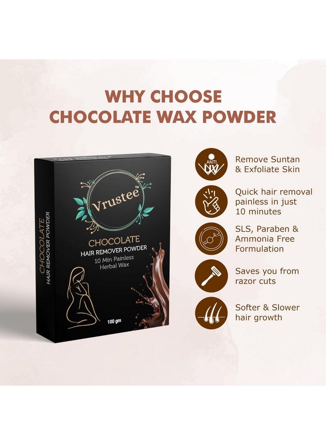 SHOPYSTAR Chocolate Hair Removal Wax Powder | Painless Herbal Waxing Powder for All Hair Types | Quick 10-Min Hair Removal for Hands, Legs, Underarms & Bikini Area | 100g (Pack of 1) - Image 3