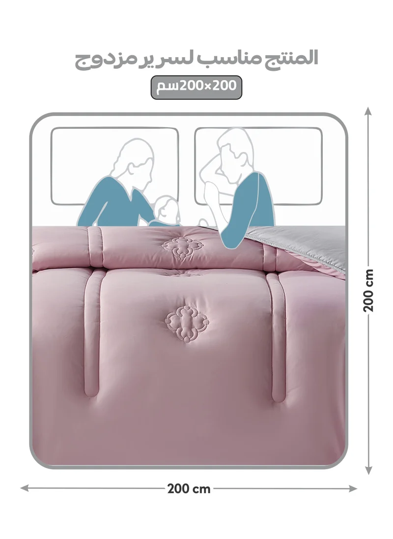Donetella Bedding Comforter Set, King Size Fits 200x200 cm - 6-Pcs Digital Print Quilted Bed Set, Microfiber Fabric - 1 Comforter, 1 Fitted Sheet, 2 Pillow Shams, 2 Pillowcases