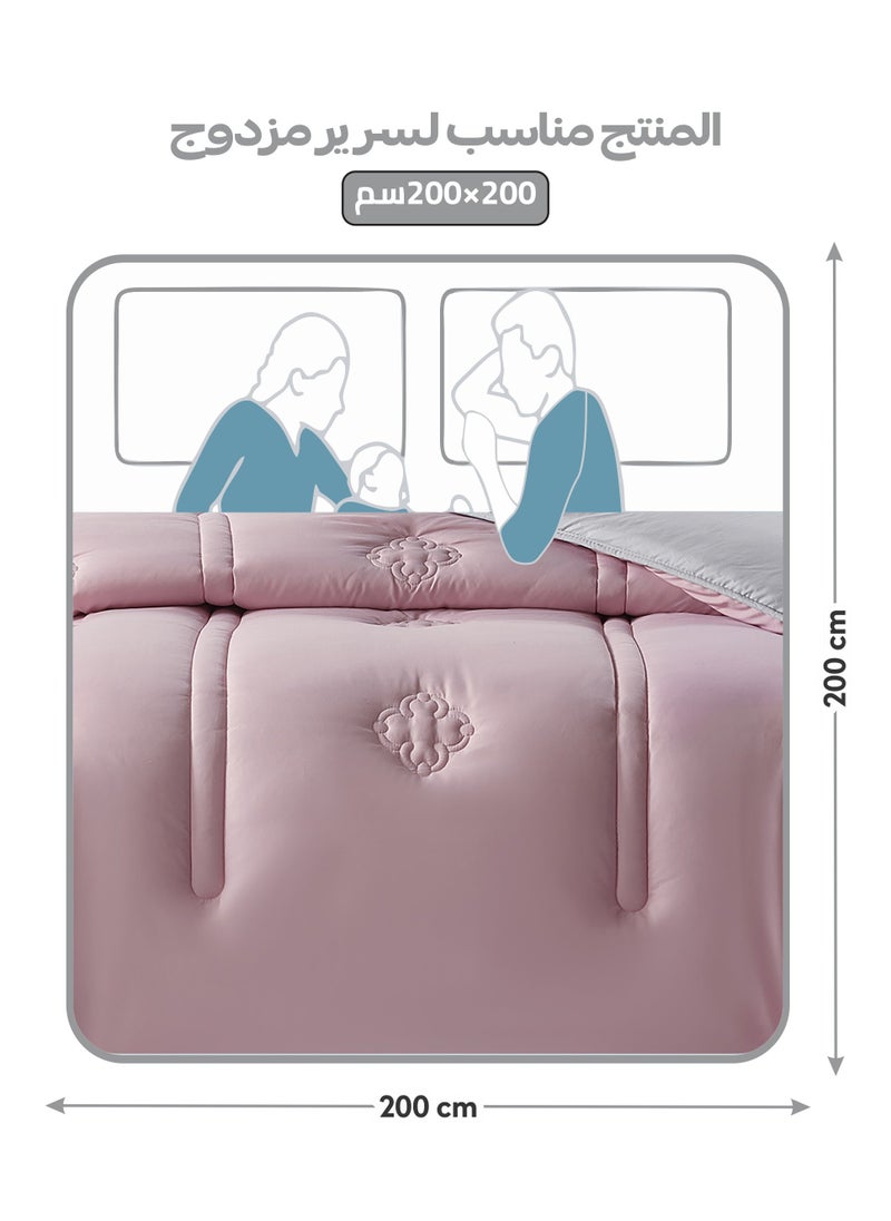 Donetella Bedding Comforter Set, King Size Fits 200x200 cm - 6-Pcs Digital Print Quilted Bed Set, Microfiber Fabric - 1 Comforter, 1 Fitted Sheet, 2 Pillow Shams, 2 Pillowcases  - Image 3