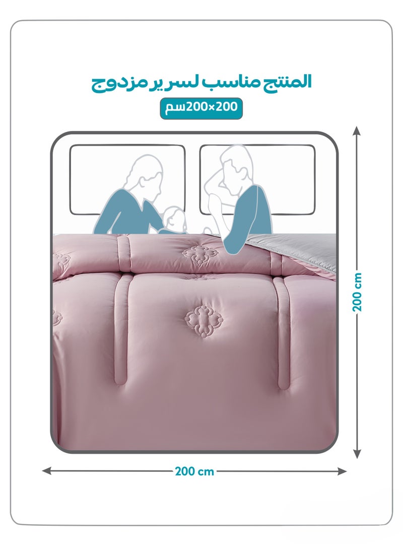 دوناتيلا طقم لحاف سرير مايكروفايبر بوجهين مناسب لجميع المواسم، 6 قطع مقاس كينغ، طقم لحاف مطبوع للسرير المزدوج، مع حشوة بديلة فائقة النعومة - Image 3