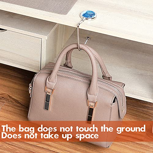 AUHOKY 6Pcs Portable Purse Hook Handbag Hanger for Table, Fashionable Long Handbag Bag Holder Under Counter, Christmas Stocking Holders Mantel Hooks for Women Girls Bags Storage(6 Marble Patterns) - Image 3