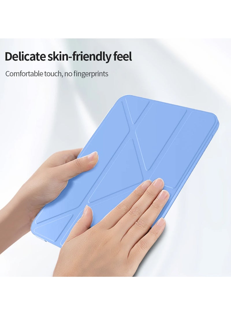 Wtech Apple iPad Pro 11 5G 2025 (M5) 11 inch Symmetry 360 Smart Folio Series Auto Awake/Auto Sleep Leather Texture Case Cover (TCFPSR) - Light Blue - Image 5