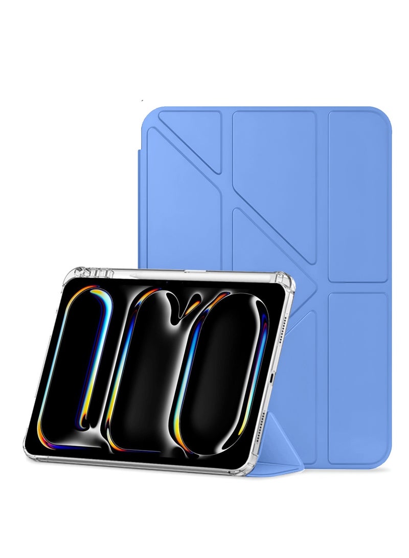 Wtech Apple iPad Pro 11 5G 2025 (M5) 11 inch Symmetry 360 Smart Folio Series Auto Awake/Auto Sleep Leather Texture Case Cover (TCFPSR) - Light Blue - Image 1