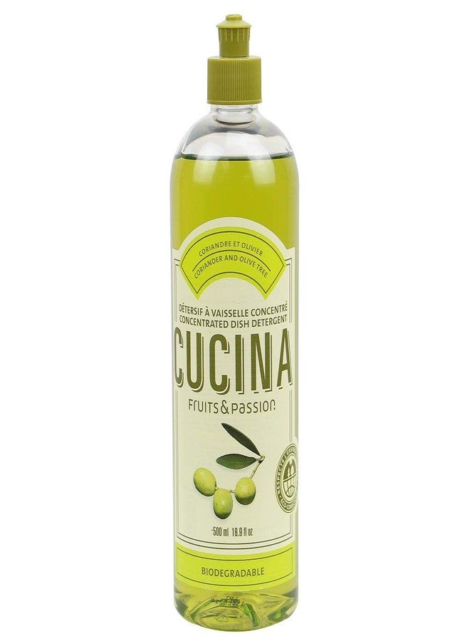 Cucina Fruits & Passion Concentrated Dish Soap, Coriander & Olive Tree, Olive Oil Enriched Liquid Dishwashing Detergent, Vegan & Biodegradable Formula, Refillable Recyclable Bottle,16.9 fl oz (500 ml) - Image 1