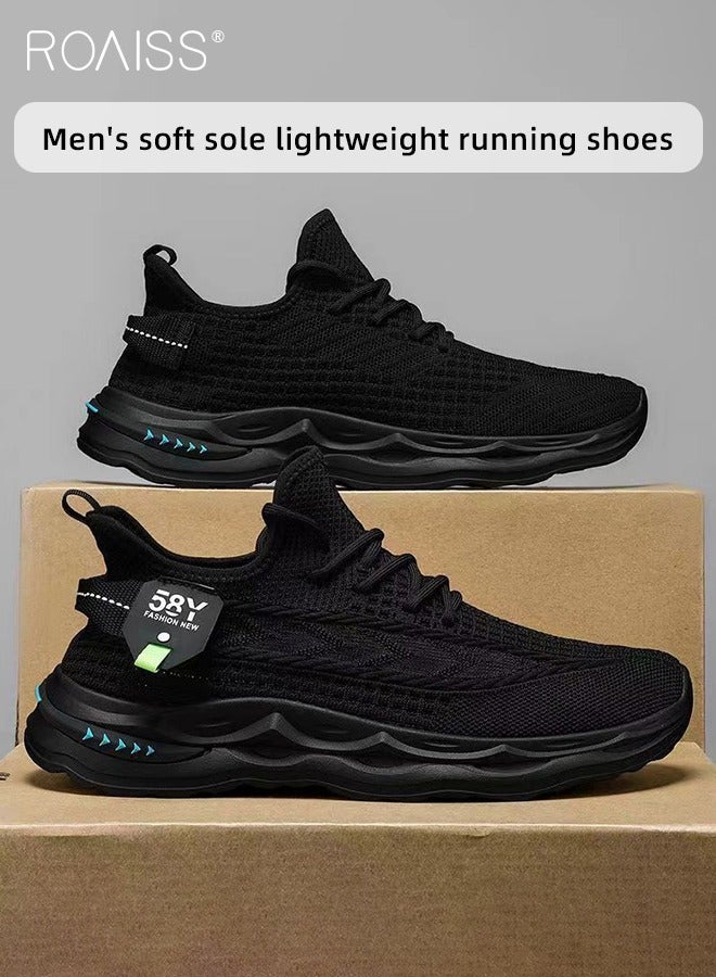 رويس أحذية رياضية منخفضة الرقبة للرجال، مريحة، خفيفة الوزن، أحذية جري ممتصة للصدمات، أحذية كاجوال سوداء برباط بمقدمة مستديرة، أنشطة خارجية، عصرية ومتعددة الاستخدامات - Image 2
