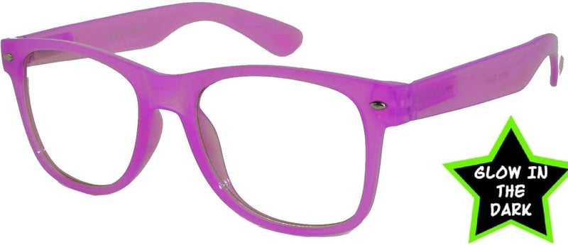 OWL Classic Vintage Sunglasses 80s Style with Clear Lens, Smoke Lens Nerdy Colorful Frames - Image 2