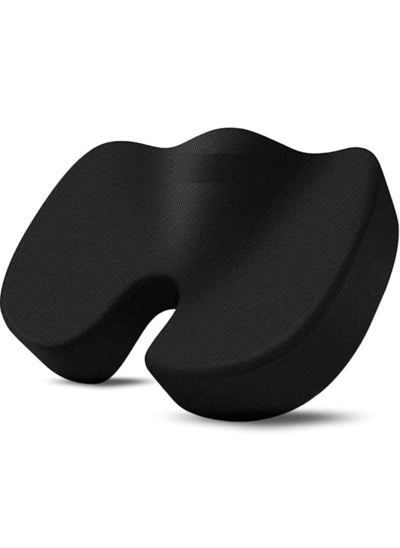 Denx Seat Cushion Pillow For Office Chair, Non-Slip Memory Foam Chair Pad For Back, Sciatica And Tailbone Pain Relie, Desk Chair Cushion For Car, Wheelchair, Airplane - Image 1