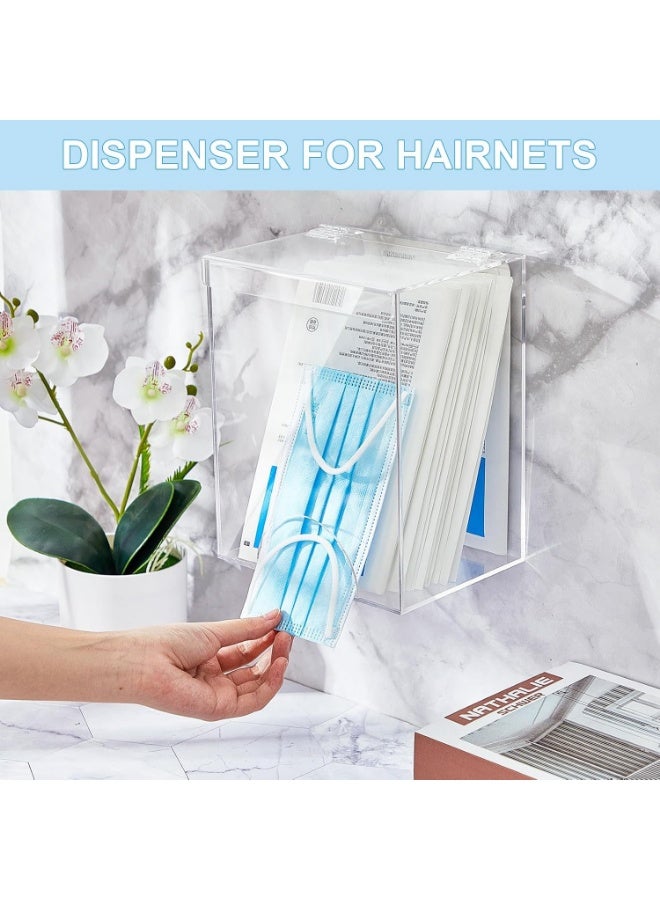 Slasa SLASA 4 Pcs Large Acrylic Dispenser 6.5"x5"x8.25" – Wall Mount or Tabletop PPE Holder for Hair Nets, Emesis Bags, Goggles, Gloves, Shoe Covers, Beard Nets – Clear Acrylic Organizer – Set of 4  - Image 4