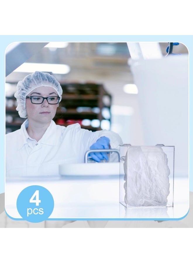 Slasa SLASA 4 Pcs Large Acrylic Dispenser 6.5"x5"x8.25" – Wall Mount or Tabletop PPE Holder for Hair Nets, Emesis Bags, Goggles, Gloves, Shoe Covers, Beard Nets – Clear Acrylic Organizer – Set of 4  - Image 5