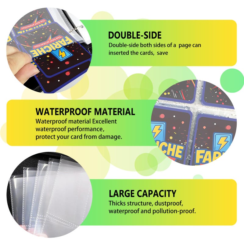 FARICHE Trading Card Binder for TCG Cards, 9-Pocket Portable Card Collector Ablum Holder Book Fits 900 Cards with 50 Removable Sleeve, Waterproof BKM Card Binder Display Storage Carrying Cases for TCG-Totem - Image 4