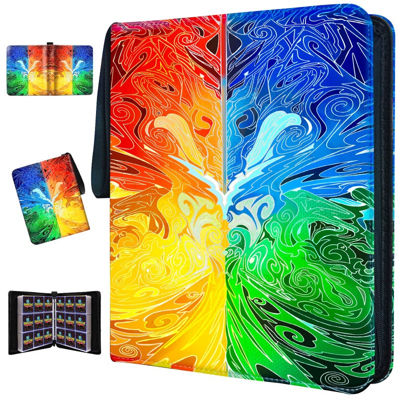 FARICHE Trading Card Binder for TCG Cards, 9-Pocket Portable Card Collector Ablum Holder Book Fits 900 Cards with 50 Removable Sleeve, Waterproof BKM Card Binder Display Storage Carrying Cases for TCG-Totem - Image 1