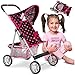 Kinderplay Baby Doll Stroller Pram for Girls Umbrella Stroller for Kids Lightweight Play Carriage for Toddler Ages 2 Years Baby Doll Accessories with Storage 2205Inch Handle Height Model KP0280G - Image 2