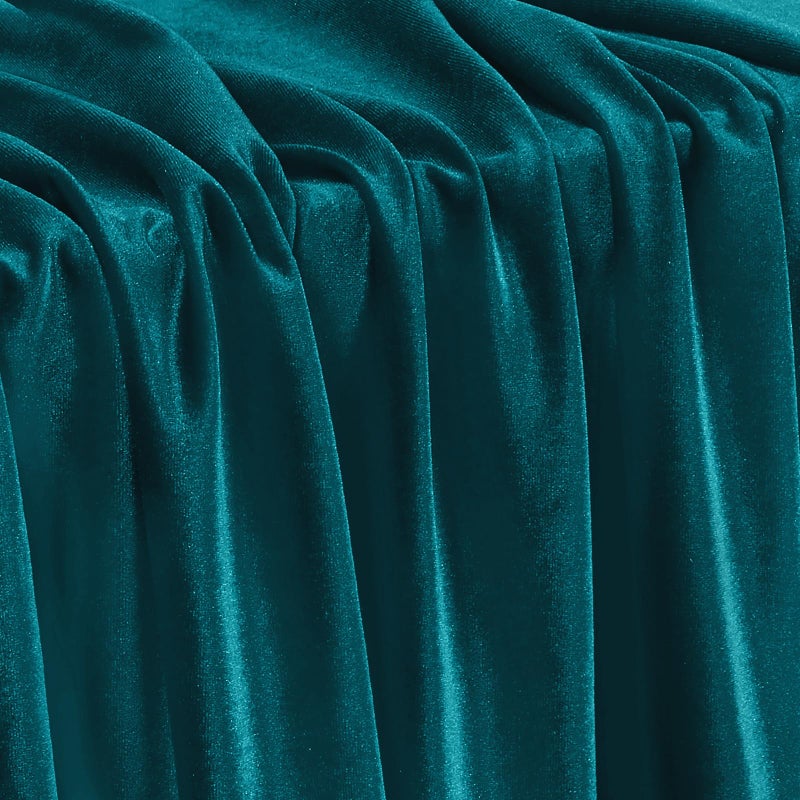 KKJIAF Teal Stretch Velvet Fabric 60 Inch Wide, 1 Yard Soft Stretchy Fabric for Sewing Clothes, Apparel, Costume, Crafts - 90% Polyester 10% Spandex - Image 1