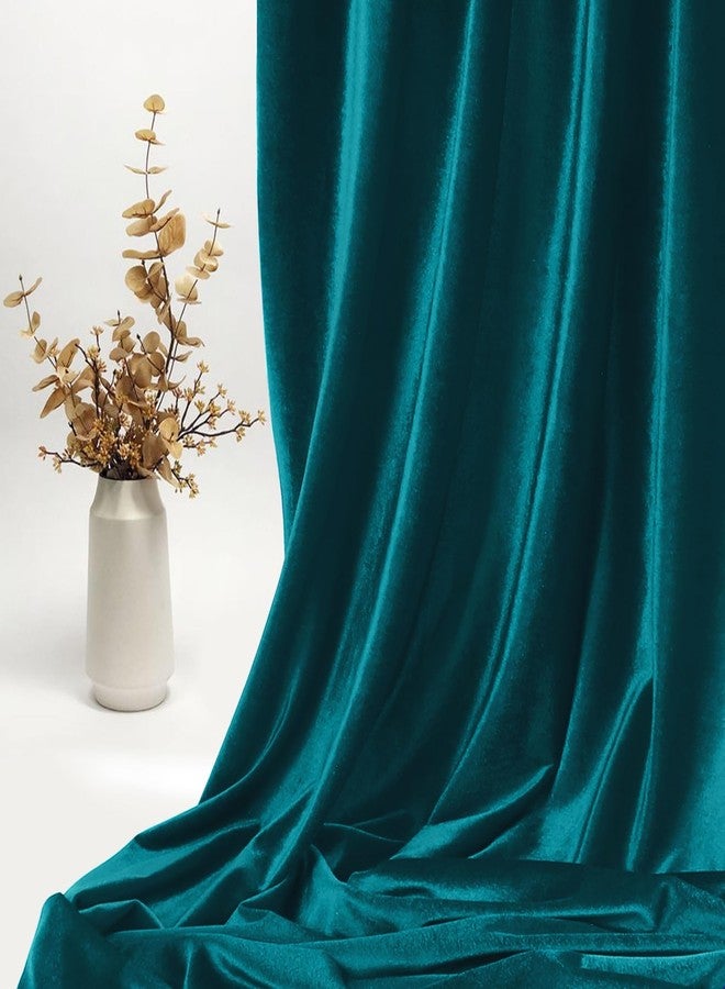 KKJIAF Teal Stretch Velvet Fabric 60 Inch Wide, 1 Yard Soft Stretchy Fabric for Sewing Clothes, Apparel, Costume, Crafts - 90% Polyester 10% Spandex - Image 4