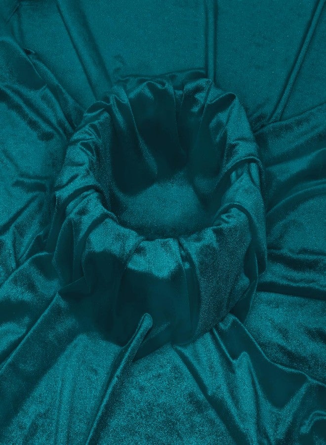 KKJIAF Teal Stretch Velvet Fabric 60 Inch Wide, 1 Yard Soft Stretchy Fabric for Sewing Clothes, Apparel, Costume, Crafts - 90% Polyester 10% Spandex - Image 2