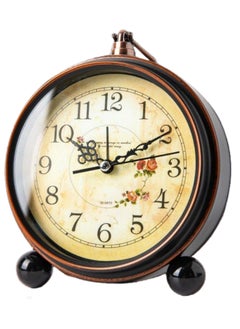 NOVOLAN NOVOLAN Silent Alarm Clock Retro Alarm Clock, Retro-Inspired Metal Construction, Creative Bedside or Desk Clock, Battery-Powered, Wall Mountable, Clear and Easy-To-Read Dial, Silent Movement  - Image 1