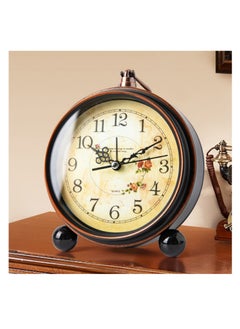 NOVOLAN NOVOLAN Silent Alarm Clock Retro Alarm Clock, Retro-Inspired Metal Construction, Creative Bedside or Desk Clock, Battery-Powered, Wall Mountable, Clear and Easy-To-Read Dial, Silent Movement  - Image 2