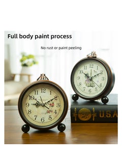 NOVOLAN NOVOLAN Silent Alarm Clock Retro Alarm Clock, Retro-Inspired Metal Construction, Creative Bedside or Desk Clock, Battery-Powered, Wall Mountable, Clear and Easy-To-Read Dial, Silent Movement  - Image 5