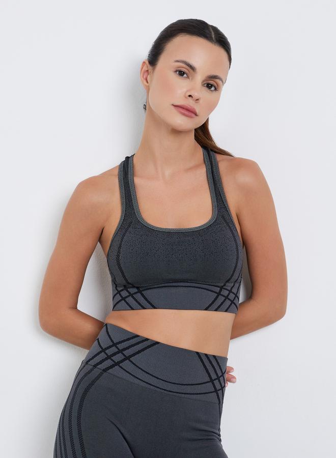 ستايلي اكتيف مجموعة من ليقنز بخصر عريض وصدرية بنمط ريسر باك - Image 5