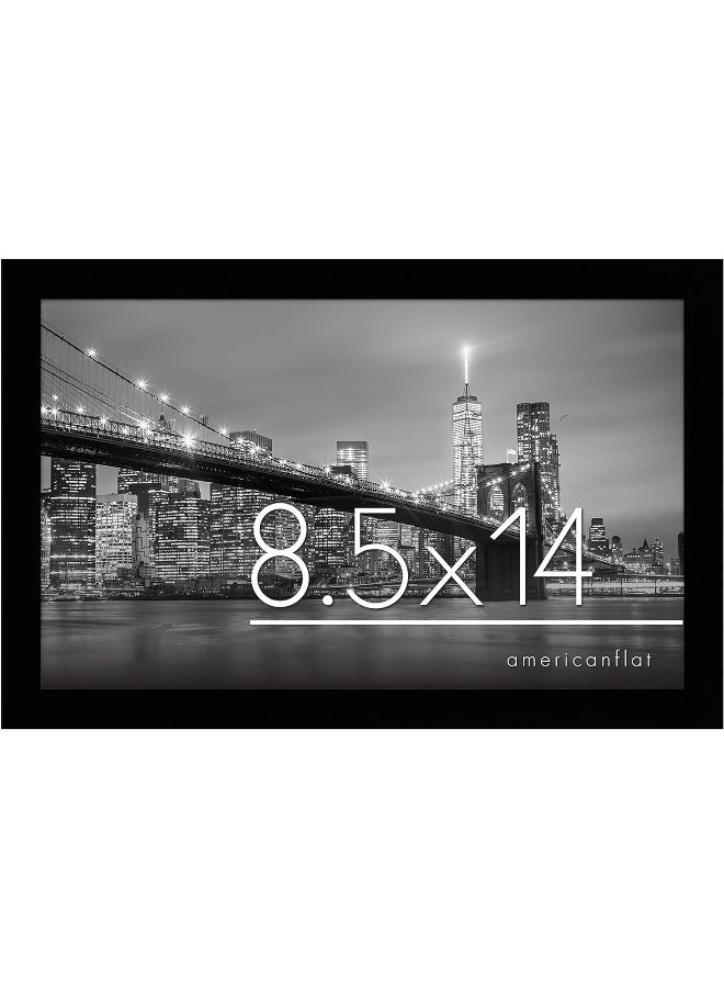 Americanflat 85x14 Picture Frame with ShatterResistant Glass  Signature Collection  GalleryStyle Frames Made of Engineered Wood  Photo Frame for Wall Display  Black - Image 5