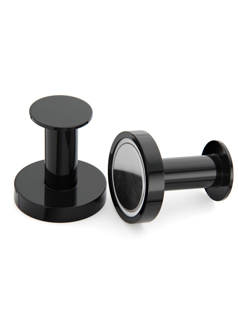Set of 2 Strong Magnetic Hooks for Hanging Coats and Bags Magnet Hooks Heavy Duty Magnets Neodymium 52 Rare Earth Magnets Push Pin Style Magnet Hook for Refrigerator Locker - Image 1