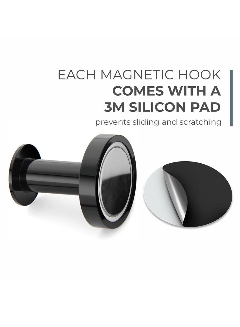 Set of 2 Strong Magnetic Hooks for Hanging Coats and Bags Magnet Hooks Heavy Duty Magnets Neodymium 52 Rare Earth Magnets Push Pin Style Magnet Hook for Refrigerator Locker - Image 3