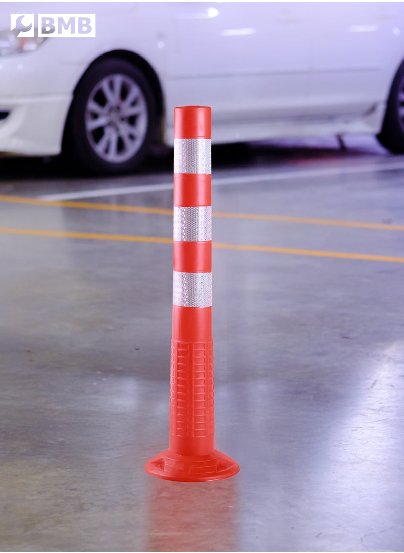 LAWAZIM - Traffic Safety Pole 75cm with Reflective Tape Overlap| Traffic Delineator Post Cones | truck parking, Safety Barriers Road Traffic - Image 1