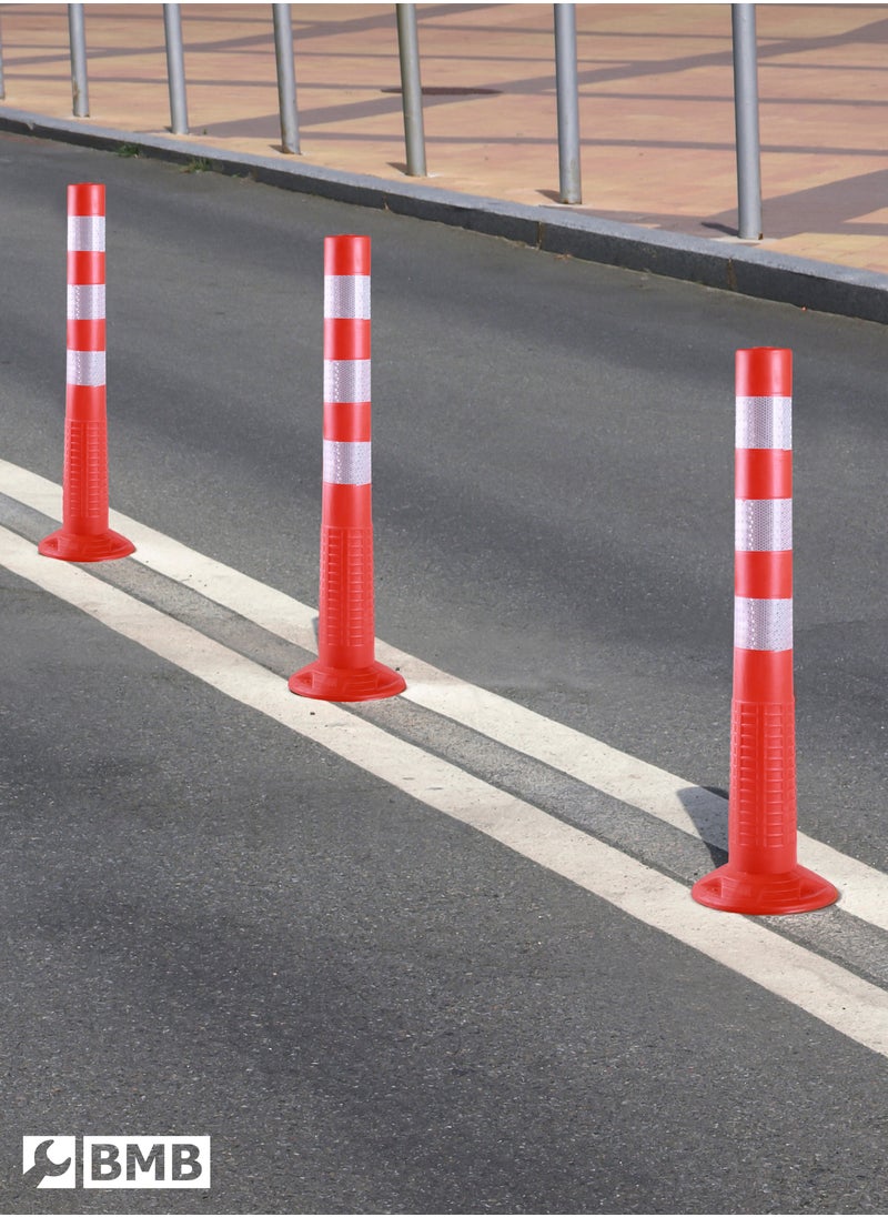 LAWAZIM - Traffic Safety Pole 75cm with Reflective Tape Overlap| Traffic Delineator Post Cones | truck parking, Safety Barriers Road Traffic - Image 1