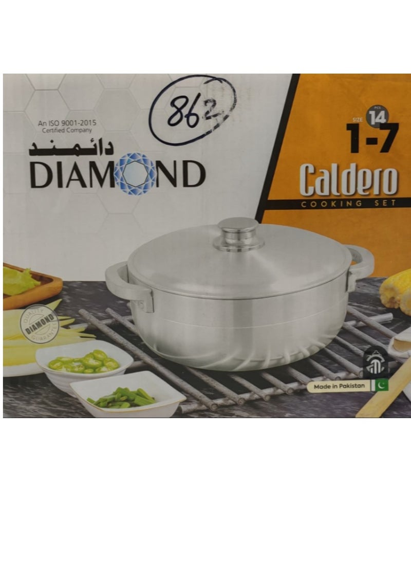 7-piece Pakistani Diamond Aluminum Wide Cookware Set  - Image 4