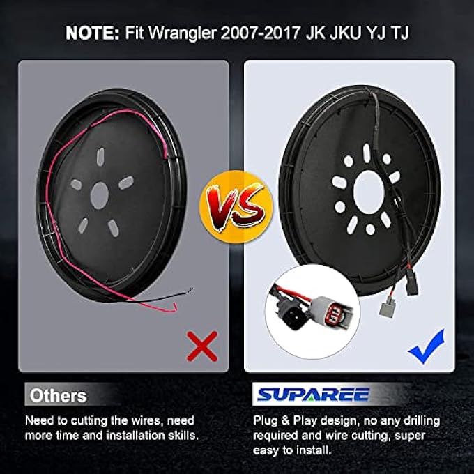 SUPAREE Spare Tire Brake Light Wheel Light 3Rd Third Brake Light For Jeep Wrangler 20072017 Jk Jku Yj TjRed Light - Image 3