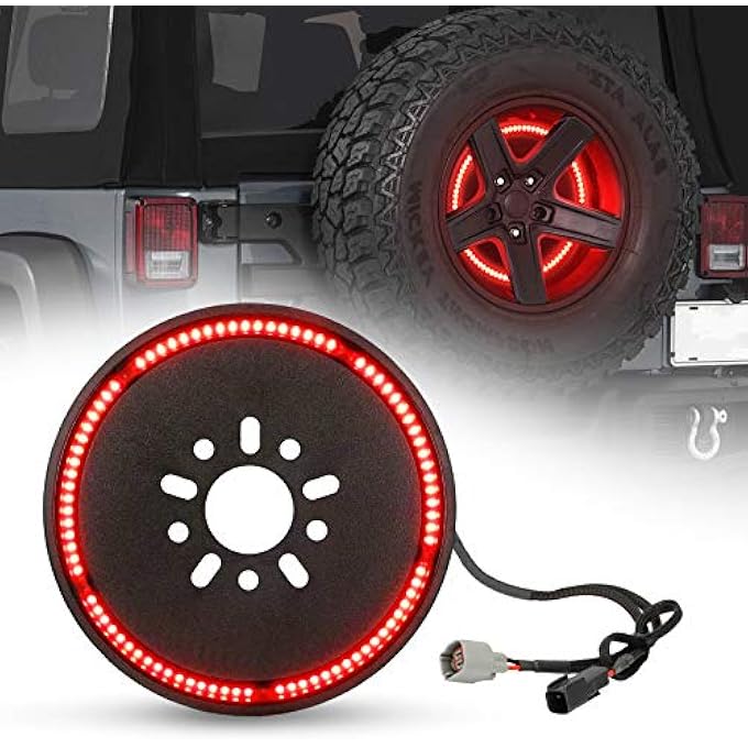SUPAREE Spare Tire Brake Light Wheel Light 3Rd Third Brake Light For Jeep Wrangler 20072017 Jk Jku Yj TjRed Light - Image 2