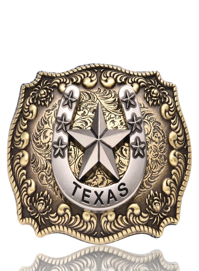 LYTOPTOP American Western Texas Lone Star Belt Buckle Christmas Halloween Gifts for Mens Women-Gold - Image 1