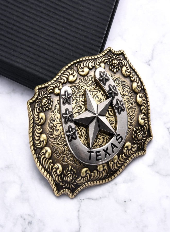 LYTOPTOP American Western Texas Lone Star Belt Buckle Christmas Halloween Gifts for Mens Women-Gold - Image 4