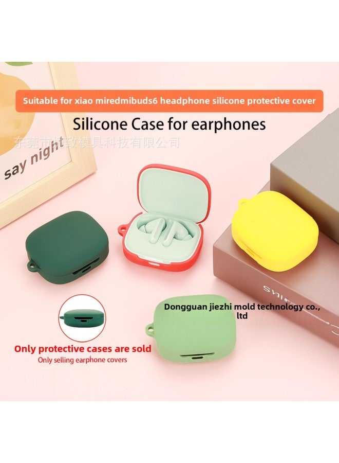 Suitable For Red Rice Redmi Buds 6 Bluetooth Headset Protective Case Silicon Soft Rubber Shockproof Charging Bin Earphone Case-Colour:Black-Model:Buds 6 - Image 2