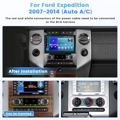 Roinvou 2+64G Radio for Ford Expedition 2007-2014 (Auto A/C) Android 15 Car Stereo Wireless Carplay, 9 inch Touch Screen for Expedition Android Auto Bluetooth GPS EQ - Image 2