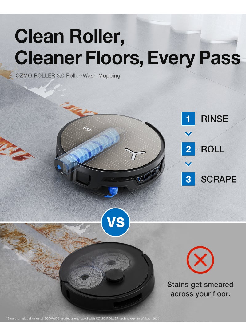 إيكوفاكس ECOVACS DEEBOT X12S OMNICYCLONE Robot Vacuum & Mop with OZMO Roller 3.0， Self-Washing Roller Mop, FocusJet Pre-Spray, BLAST Suction, Carpet Shield, ZeroTangle 4.0, PowerBoost, Bagless Station 3.5 L 110 W DEEBOT X12S OmniCyclone gold - Image 2