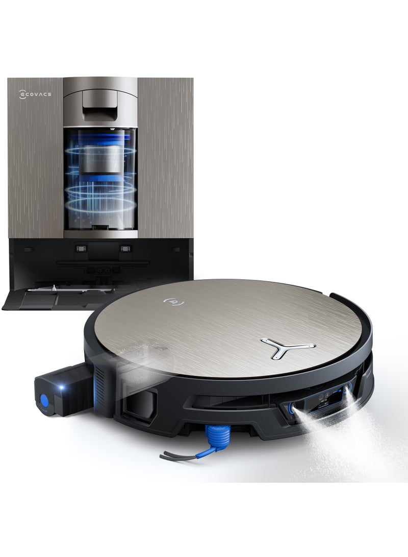 إيكوفاكس ECOVACS DEEBOT X12S OMNICYCLONE Robot Vacuum & Mop with OZMO Roller 3.0， Self-Washing Roller Mop, FocusJet Pre-Spray, BLAST Suction, Carpet Shield, ZeroTangle 4.0, PowerBoost, Bagless Station 3.5 L 110 W DEEBOT X12S OmniCyclone gold - Image 1