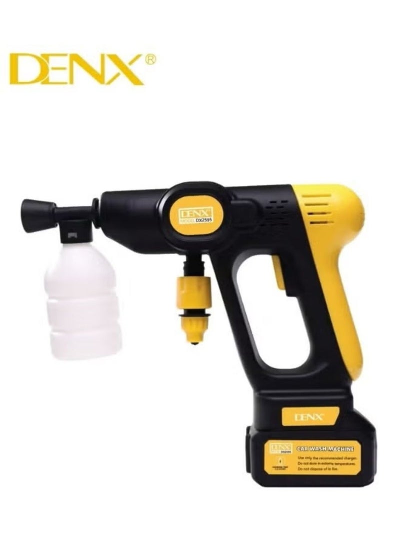 دينكس غسالة ضغط عالي 21 فولت - غسالة سيارات - مسدس غسيل كهربائي محمول لاسلكي عالي الضغط، يُستخدم لتنظيف أرضيات مغاسل السيارات وري الحدائق | 180 واط - Image 2