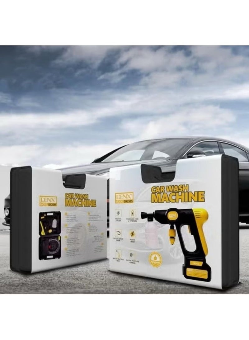 دينكس غسالة ضغط عالي 21 فولت - غسالة سيارات - مسدس غسيل كهربائي محمول لاسلكي عالي الضغط، يُستخدم لتنظيف أرضيات مغاسل السيارات وري الحدائق | 180 واط - Image 1