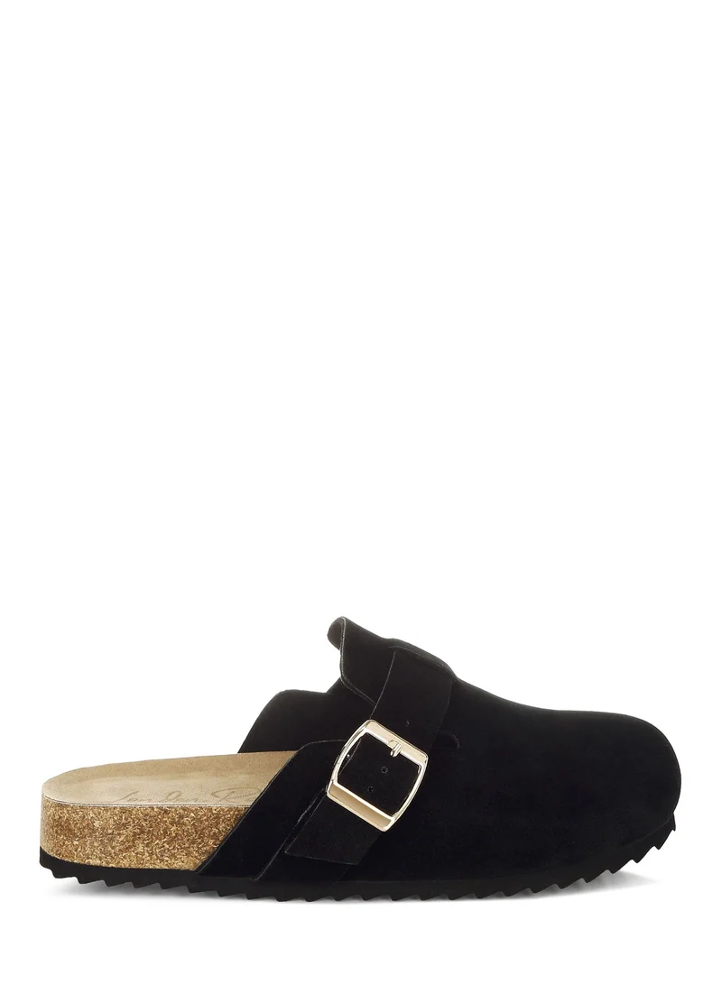 London Rag Women's Buckle Accent Slip-On Footbed Mules In Black
